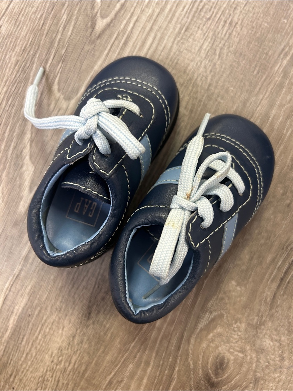 GAP Navy and Light Blue Lace-Up Baby Sneakers
